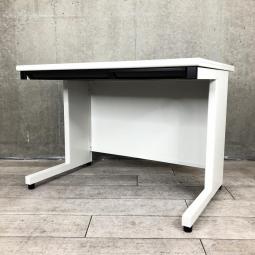 【ベーシックな使いやすさ・コンパクトな幅1000mmの平机！】■プラス(PLUS)製　フラットライン(furatto_rain)シリーズ　平机　W1000㎜　■引き出しあり　■ホワイト