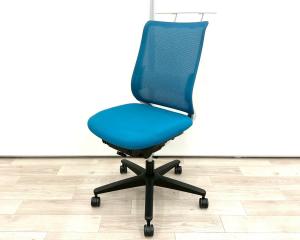 ■KOKUYO/コクヨ　■ミトラ　■ブルー×ホワイト　■ローバック　■背面メッシュ　■ハンガー付き　■ランバーサポート付き　【弊社使用欄：A01029923】【KN】