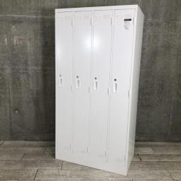 【シンプルでスタンダードな更衣ロッカー！移転や増員を検討されている方にオススメ！】■コクヨ（KOKUYO）製　LKシリーズ　４人用更衣ロッカー　W900×D515㎜　■シリンダー錠　■ホワイト
