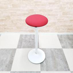 【「座る」と「立つ」のいいとこ取り！】　H565～815mm　カウンターチェア　昇降タイプ　ハイチェア【半立位姿勢で体幹も強化！】
■オカムラ/pirouetto（ピルエット）/レッド　スイング脚スツール