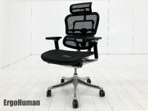 Ergohuman/ エルゴヒューマン　プロ　ヘッドレスト付　メッシュ 　ブラック