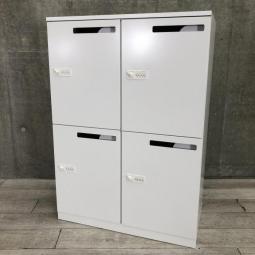 【在庫入替セール】【フリーアドレスやコワーキングオフィスの相棒！4人用メールロッカー】KOKUYO（コクヨ）製　エディアシリーズ　4人用パーソナルロッカー　ダイヤル錠式　投函口付　ホワイト【A00956952】【IB】