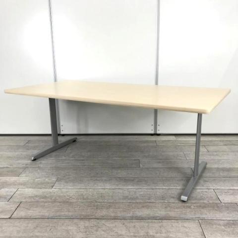 ☆4～6名用！【スタンダードなデザインで様々なスペースにフィット！】■オカムラ製　ミーティングテーブル　W1800×D900×H700mm　■明るいイメージのナチュラル木目カラー！リフレッシュスペースにもオススメ！【ABW】