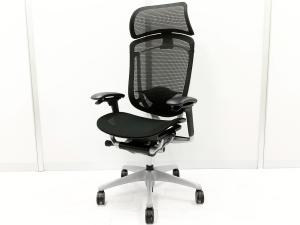 【限定1脚】【世界で認められた革新的タスクチェア！人間工学に基づいた快適な座り心地を実現！】/オススメ(おすすめ) /人気商品■オカムラ（okamura）製　コンテッサ セコンダ　ハイバック肘付き　可動肘　背メッシュ　座面メッシュ　ランバー付き　ヘッドレスト付き　ブラック