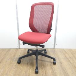 ★オカムラ製　シルフィー　レッド　ブラックフレーム　肘無し　ハイバック　背面メッシュ　前傾機能チェアの代名詞！　大人気シルフィーチェア！　肘無しハイバックチェア！！