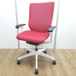 ★イトーキ製　ミレッザ　ラズベリーレッド　肘付き　ハイバック　背面メッシュ　アジャスタブル※可動肘　背面メッシュの人気ミドルクラスチェア！　執務室用にも会議室用にもおすすめ！　肘付きハイバックチェア！！