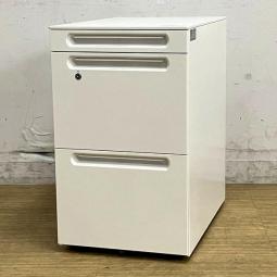 【在庫入替セール】クロガネ　3段ワゴン　ホワイト　鍵付き　シリンダー錠【愛知・名古屋・豊田・静岡・浜松】