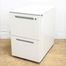 2段ワゴン　A4ファイル×2段収納　鍵付サイドキャビネット　インキャビネット　イトーキ　CZR　ホワイト　シリンダー錠【愛知・名古屋・豊田・静岡・浜松】