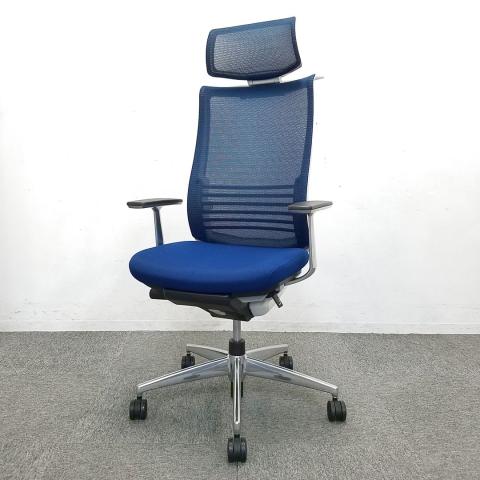 【中古】ベゼル アルミポリッシュ  コクヨ（KOKUYO） 肘付ハイバックチェア