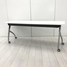 【しなやかな曲線が美しいアルミダイキャストの脚と薄く軽快な天板！】■イトーキ（ITOKI）製　リリッシュ2（LILISH2）シリーズ　サイドスタックテーブル　■W1800×D600×H700mm　■ホワイト