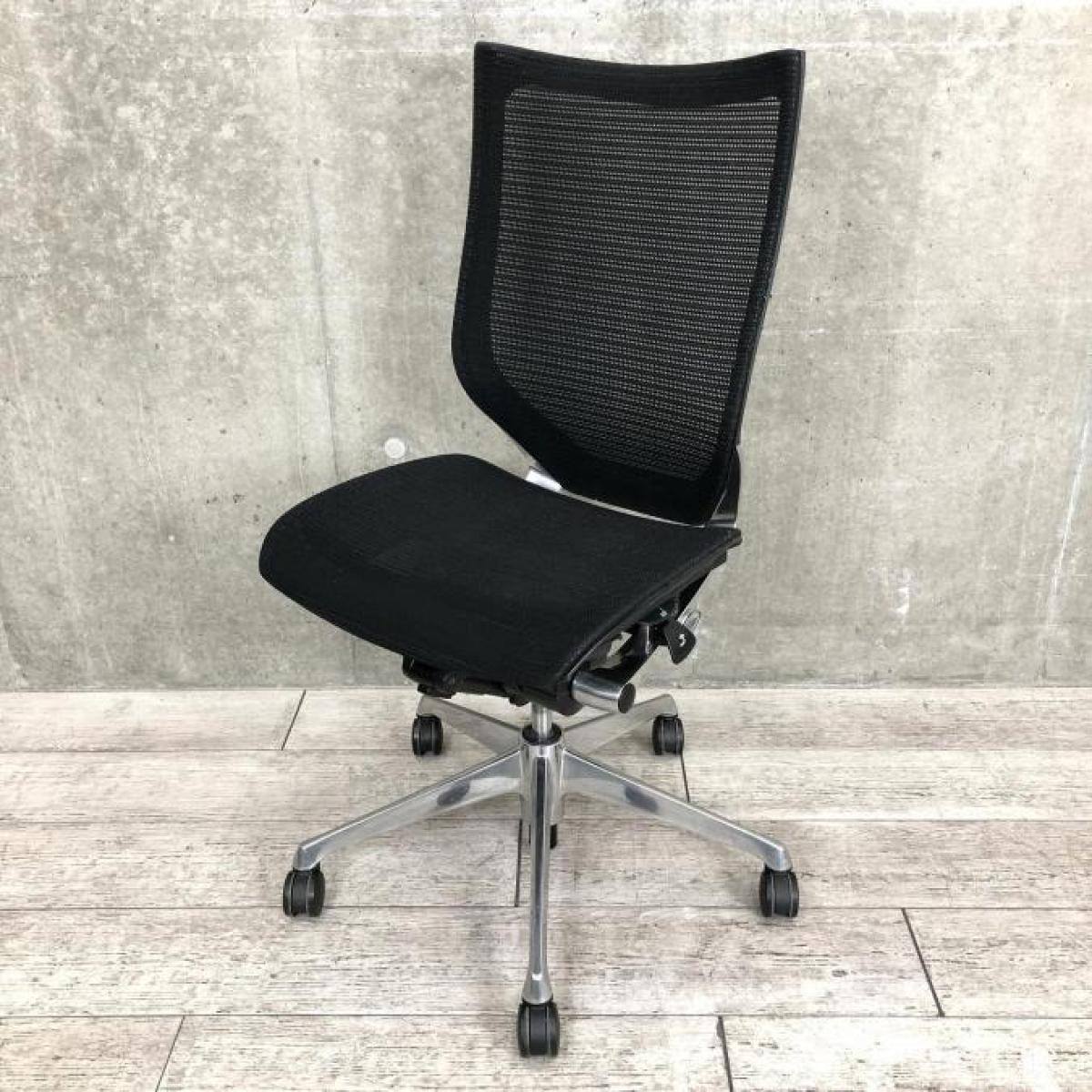 【最終値下げ】オカムラ製 Baron（バロン) ハイバック メッシュチェア 中古】バロンメッシュチェア オカムラ/okamura 肘無ハイバックチェア