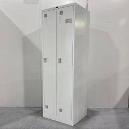 【ゆとりのある収納スペース！衣類や個人の荷物の管理におすすめな2人用更衣ロッカー！増員にもオススメ！】■ウチダ(UCHIDA)製　システムロッカーシリーズ　2人用ロッカー　更衣ロッカー　W610×D515㎜　■ネームプレート有　■ダイヤル錠　■ホワイト