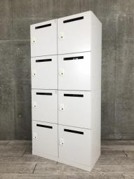 ★イトーキ製　サフィ(suffi)　ホワイト　W900xD450xH1870サイズ　　投函口あり　ダイヤル式　フリーアドレスやコワーキングオフィスの相棒！　これ1台で8人分の収納力！　8人用パーソナルロッカー！！※非常解除キーは付属しておりません。