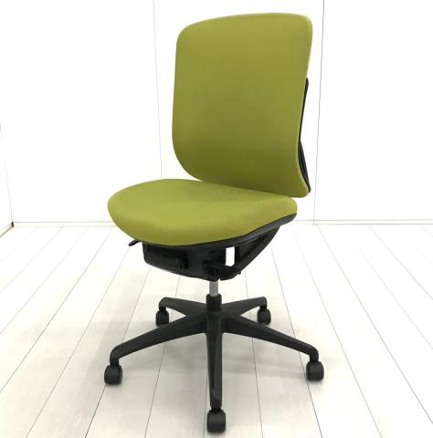 【人間工学に基づいたＳ字曲線！理想的な座り心地を追求！】■イナバ　イエラチェア　イエローグリーン　ハイバック　樹脂メッシュクロスカバータイプ【Inaba　Yera】