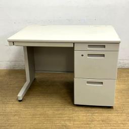 コクヨ　BS　片袖机　W1000のコンパクトサイズ　ニューグレー　シリンダー錠　鍵付き【愛知・名古屋・豊田・静岡・浜松】