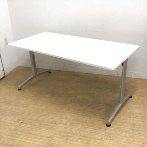 イトーキ　DEシリーズ　ミーティングテーブル　幅1200mm×奥行750mmのコンパクトサイズ　4名様推奨　T字脚　ホワイト天板