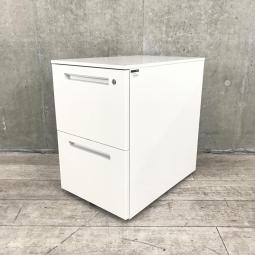 【A4ファイルが2段分収納可能！人気の２段ホワイトワゴン！】■イトーキ（ITOKI）製　CZRワゴン　デスクインワゴン　２段ワゴン　W395×D595×H600㎜　■シリンダー錠　■ホワイト