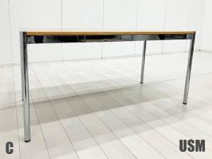 C)USM Haller / USM ハラー　ハラーテーブル W1500 H700　ラッカービーチ高さ調整機能付