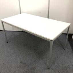 【シンプルで上質なデザインが人気です！】◆オカムラ/トレッセ　会議テーブル　W1500×D800×H720mm　ホワイト　クロムメッキ脚【Okamura　tresse】≪弊社使用欄：A01064643≫