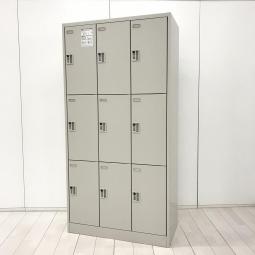 【増員・入替や従業員の多い会社様に大人気！多人数用9人更衣ロッカー！】■オカムラ（okamura）製　FZシリーズ　9人用ロッカー　更衣用　W900×D450×1790㎜　■ダイヤル錠　■ライトスモーク　【弊社使用欄：A01063155】