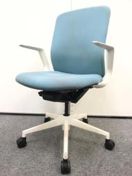 【548190】ミドルクラスの定番チェアが入荷！淡いカラーリングで爽快感抜群！おすすめの肘付チェア！■内田洋行/クレネ/アクアブルー オフィスバスターズ　水戸サテライト　水戸市、日立市、ひたちなか市、鹿嶋市、神栖市、牛久市、古河市、結城市、東海村、つくば市