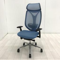 ※シェルにキズあり【前傾チルト機能付き！】安定感のある座り心地で大好評の最高級メッシュチェア！/オススメ(おすすめ) /人気商品【弊社使用欄：A01063161】 ■オカムラ(okamura)製　サブリナ(Sabrina)チェア　肘付エクストラハイバッ　【ご自宅用にもオススメ！】