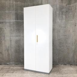 【省スペースに大容量！オフィス書類をスッキリ整理！】■イナバ　両開き書庫　ホワイト　H2150mm　A4ファイル6段収納！　■扉が大きく開いて出し入れしやすい！人気のハイキャビネット！