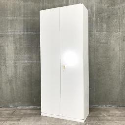 【これ１本で大容量収納！観音開きで見やすさ抜群！】■オカムラ(okamura)製　SAデュオラインシリーズ　両開き書庫　ハイキャビネット　■ホワイト　■シリンダー錠