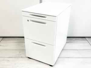 【フリーアドレスデスク用として！手荷物入れにも便利！】■コクヨ（KOKUYO）製　GTAワゴン　３段ワゴン　フリーアドレス用　W395×D600×650mm　■シリンダー錠　■ホワイト