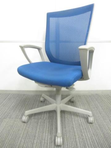 【中古】エスクードメッシュ C447GR-F4B5 オカムラ（okamura） 肘付ハイバックチェア