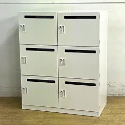 【ロット入荷】6人用ダイヤルロッカー　ウチダ　エルレージ　天板無し　ダイヤル錠　メールポストあり　※非常解錠キーは別途費用でご用意可能