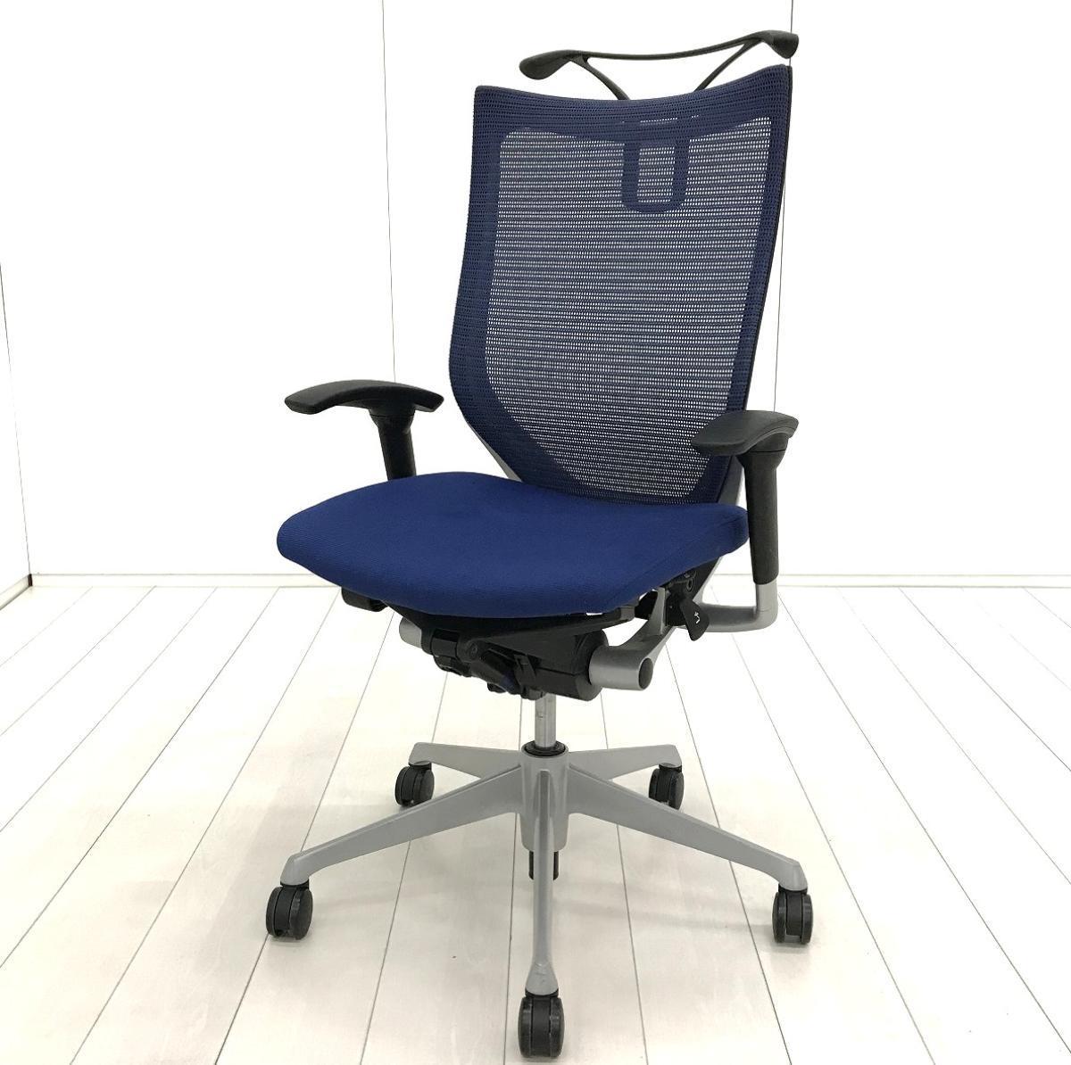 【誰にでもベストなポジションが得られる先進設計！】人間工学に基づいた快適設計で身体にやさしくフィットする大人気高級オフィスチェア！
■オカムラ/バロンチェア（baron）/ミディアムブルー　可動肘付　■
                        バロンチェア
                                    中古
            