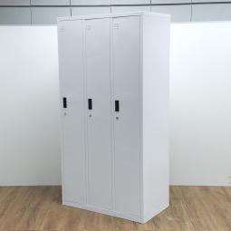 ★【T3】【商品入替のため、残り1台限り】ホワイト　オフィスの必需品　衣類だけでなくバッグやシューズも収納可能　3人用更衣室用ロッカー！！