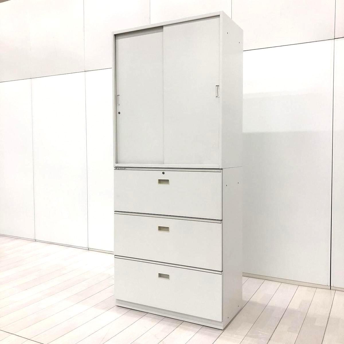 【580233】【省スペース化に嬉しい味方！これ1台で書類整理の問題が解決！上下で6段分の大容量収納！】■イトーキ（ITOKI）製　シンラインシリーズ　書庫セット（2枚引き違い+3段ラテラル）　■シリンダー錠　■ホワイト　オフィスバスターズ　水戸サテライト　大子町　北茨城市　高萩市　日立市　常陸太田市　常陸大宮市　那珂市　東海村　ひたちなか市　城里町 水戸市　笠間市　茨城町　大洗町　小美玉市
                        シンライン
                                    中古
            