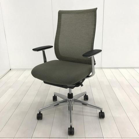 【中古】ベゼル アルミポリッシュ CRS-G2800E6 コクヨ（KOKUYO） 肘付ハイバックチェア