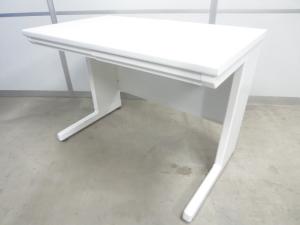 【コンパクトで人気な省スペースタイプ！】■ライオン　平デスク　W1000×D600×H720mm　ホワイト　■奥行スリムなワークデスク！