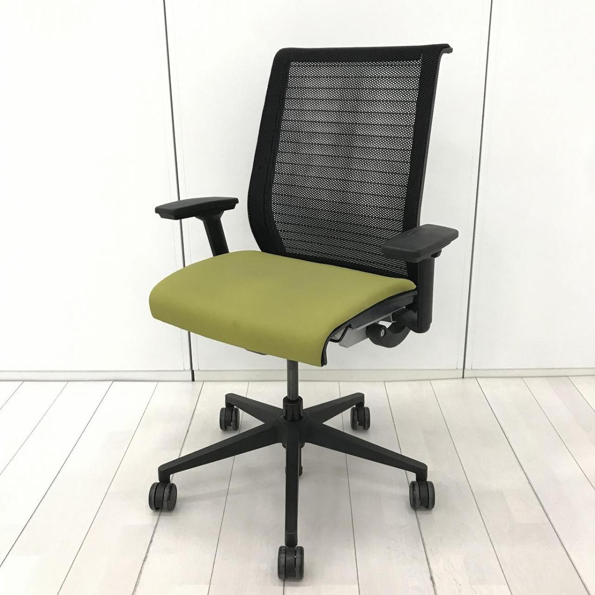 【在庫入替セール品！（本在庫限定価格）】【ワイヤーが体にフィットするアメリカ発の大人気商品！】 ■Steelcase（スチールケース）シンクチェア　ハイバック　肘無し　■ブラック　オリーブグリーン【弊社使用欄：A01023798】【HU】
                        シンクチェア（旧モデル）
                                    中古
            