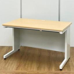 【おしゃれなナチュラル天板！　お求めやすい定番商品！】■プラス（PLUS）製　フラットライン　平机　幅1200mm　■引き出し付き　■天板ナチュラル脚ホワイト