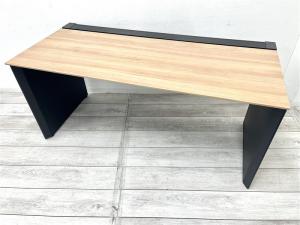 【木目天板にブラック脚の落ち着いたデザインの片面フリーアドレスデスク！】■コクヨ　ワークヴィスタ　■片面フリーアドレスデスク　■ナチュラル天板＋ブラック脚　■W1600