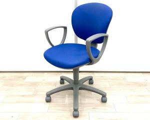 ■コクヨ（KOKUYO）製　■レグノ2（LEGNO2）チェア　■肘付ローバック　■サークル肘　■ディープマリン×グレーシェル　【弊社使用欄：A01056529】