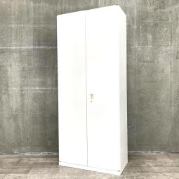 【これ１本で大容量収納！観音開きで見やすさ抜群！】■オカムラ(okamura)製　3Sシリーズ　両開き書庫　ハイキャビネット　H2150㎜　■ホワイト　■シリンダー錠　【弊社使用欄：A01054629】