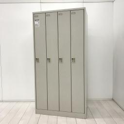【ゆとりのある収納スペース！衣類や個人の荷物・貴重品の管理にオススメ！】■オカムラ（okamura）製　FZロッカーシリーズ　
4人用更衣ロッカー　W900×D515㎜　■ダイヤル錠　■グレー　【弊社使用欄：A01065093】