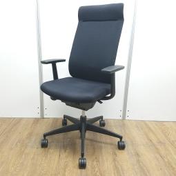 【レア】コクヨ製　ウィザード　ブラック　ブラックフレーム　T型肘※固定肘　アディショナルバック　エクストラ肘付きハイバックチェア！！