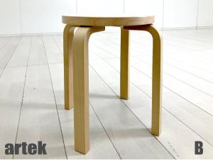B)artek/アルテック　STOOL E60 / スツール60　アルヴァ・アールト　ホワイトラミネート　北欧　フィンランド　4本足