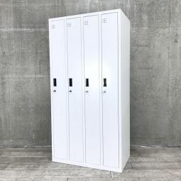 【個人の衣服や荷物をしっかり管理！移転や増員におすすめ！】■4人用ロッカー　更衣用ロッカー　W900×D515×H1790㎜　■シリンダー錠　■ホワイト