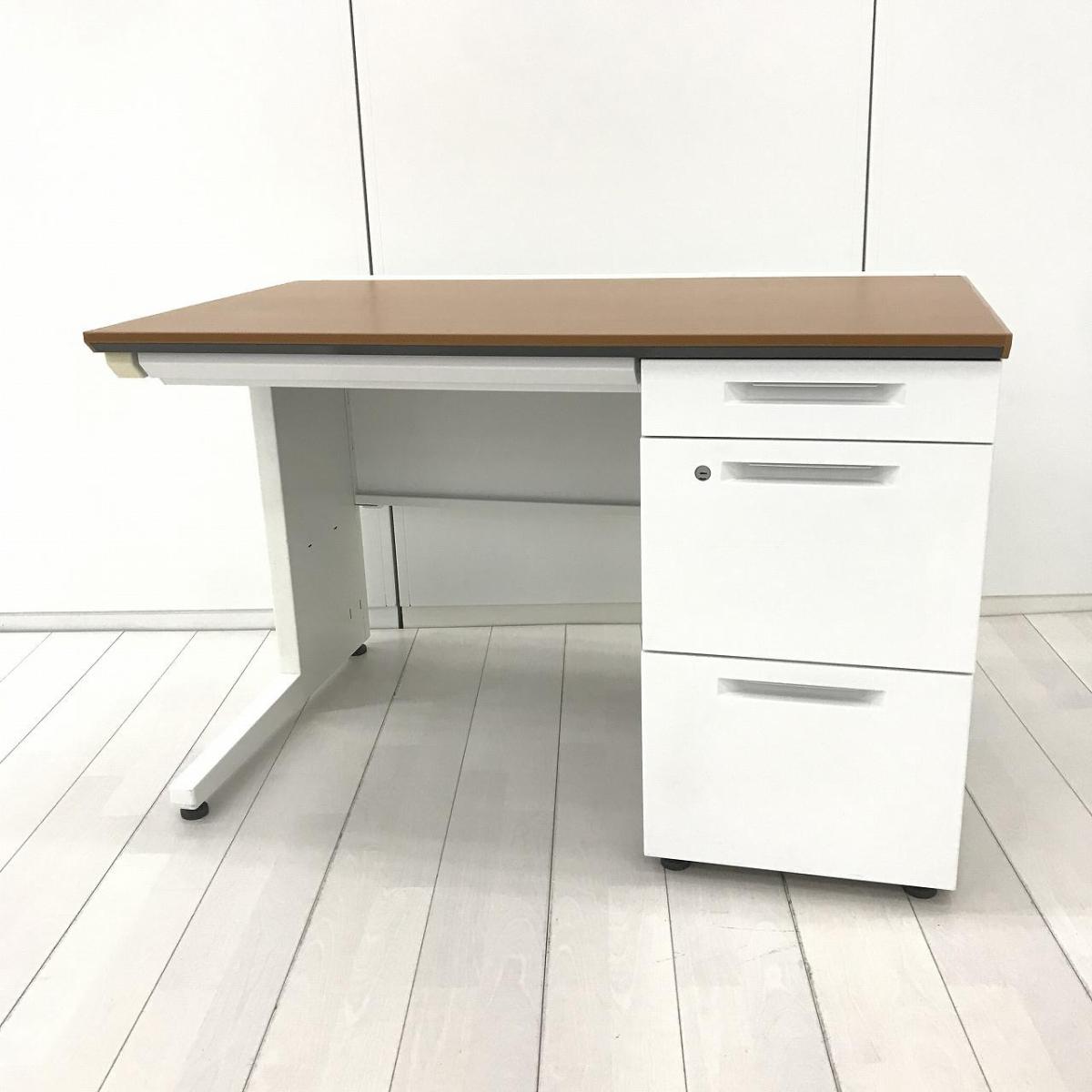【収納力を備えたキャビネット一体型の片袖デスク！】■コクヨ（KOKUYO）製　アイエス（iS）シリーズ　片袖机　W1100㎜　■シリンダー錠　■天板:木目×ホワイト　【弊社使用欄：A01046417】
                        iSシリーズ
                                    中古
            
