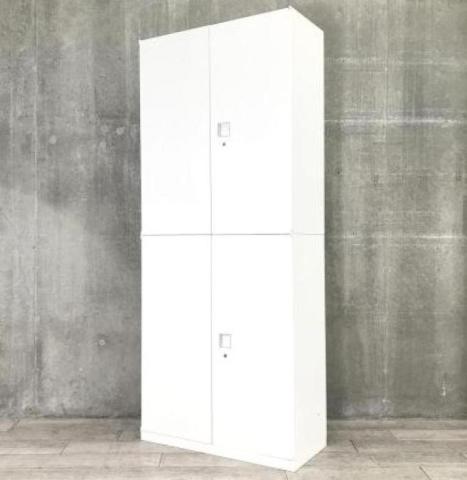 【品質で選ぶならコチラがオススメ！】 ■オカムラ製　上下両開き書庫セット　レクトラインシリーズ　ホワイト　W900×D450×H2150mm　■縦空間を有効活用！省スペースに大量収納できます！【Okamura　Rectline】★