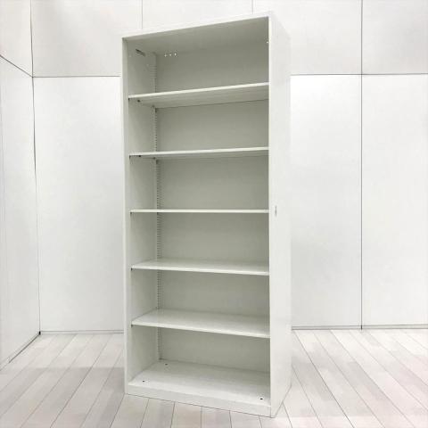 【581686】【出し入れしやすい！大容量オープンキャビネット！よく使う資料やカタログ収納にオススメ！】■オカムラ（okamura）製　レクトライン（Rectline）シリーズ　オープン書庫　ハイキャビネット　W900×D450×H2150mm　■ホワイト　オフィスバスターズ　水戸サテライト　大子町　北茨城市　高萩市　日立市　常陸太田市　常陸大宮市　那珂市　東海村　ひたちなか市　城里町 水戸市　笠間市　茨城町　大洗町　小美玉市