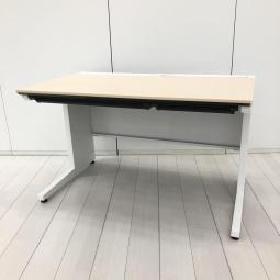 【4/1入荷】【人気のホワイトカラーの平デスク！定番の幅1200㎜サイズ！起業・移転・増員におすすめ！】■コクヨ（KOKUYO）製　アイエス（iS）シリーズ　平机　W1200×D700㎜　引き出し付き　■天板:木目ナチュラル×ホワイト