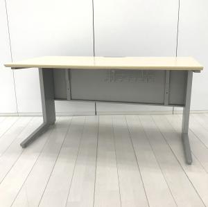 【ゆとりのあるワークスペースで作業効率アップ！】■オカムラ　プロユニットシリーズ　平デスク　W1400×D740×H720mm　※天板下キズあり　■トレンドのナチュラル木目カラー！【Okamura　Pro Unit】